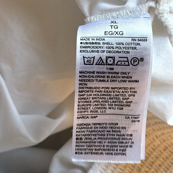 GAP EMBROIDERED PEASANT TOP SZ:XL - Picture 8 of 8